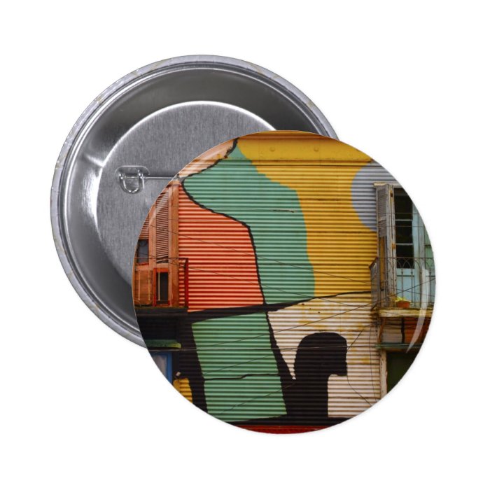 Colorful Shacks Buenes Aires Argentina Buttons