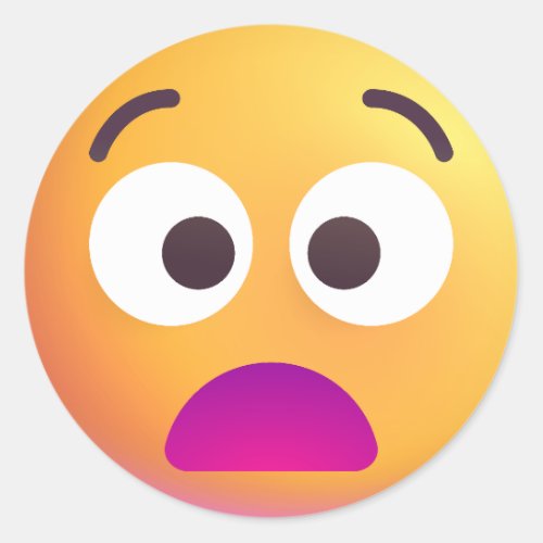 Colorful Shaded Anguished Face Sad Sorrowful Emoji Classic Round Sticker
