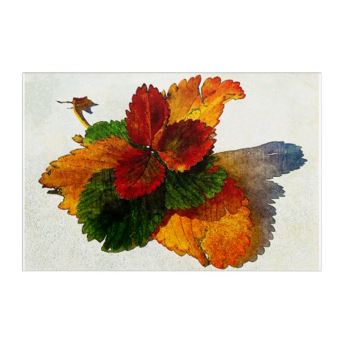 Colorful shades of autumn leaves   acrylic print