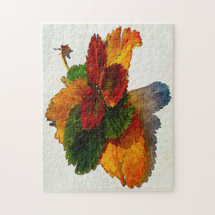 Colorful shades of autumn leaves jigsaw puzzle