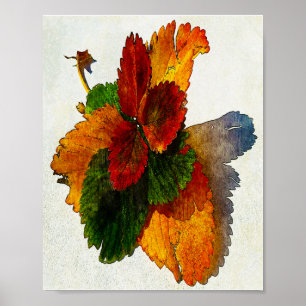 Colorful shades of autumn leaves poster