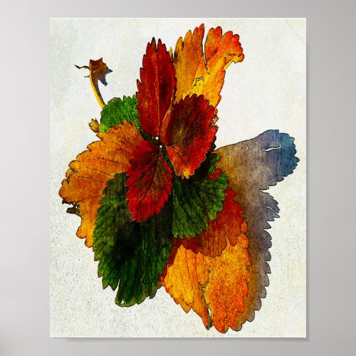 Colorful shades of autumn leaves poster