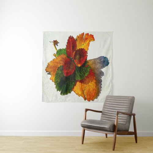 Colorful shades of autumn leaves  tapestry