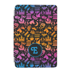Colorful Shakespeare Icons on Black iPad Mini Cover