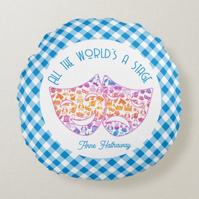 Colorful Shakespeare Icons Personalized Pillow (Front)