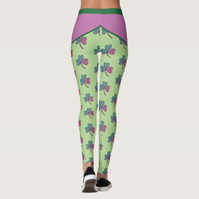 Colorful Shamrock Leggings (Back)