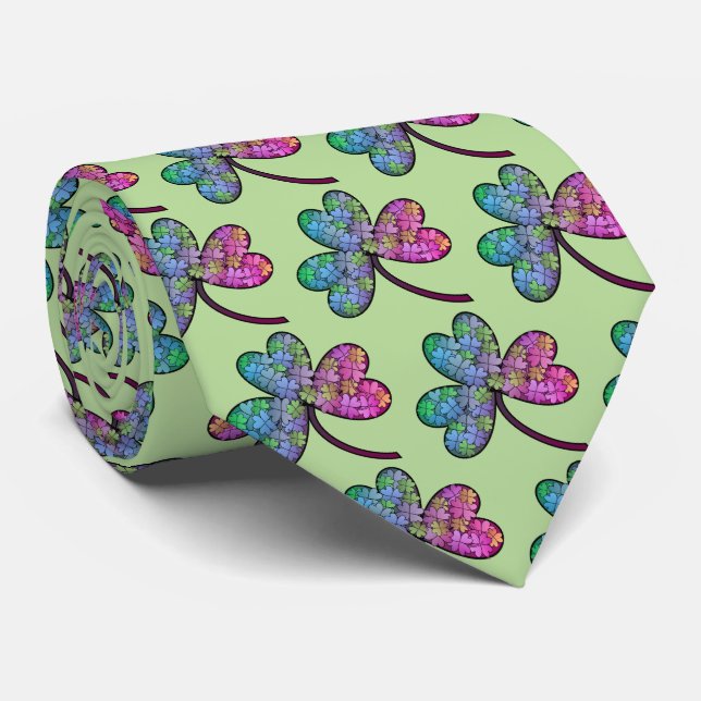 Colorful Shamrock Tie (Rolled)