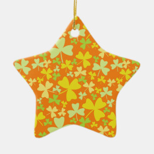 Colorful Shamrocks Ceramic Ornament