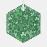 Colorful Shamrocks Glass Ornament