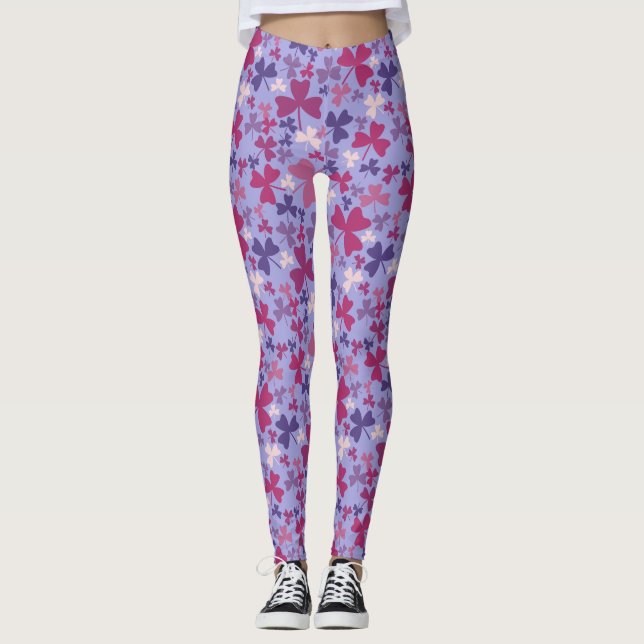 Colorful Shamrocks Leggings (Front)
