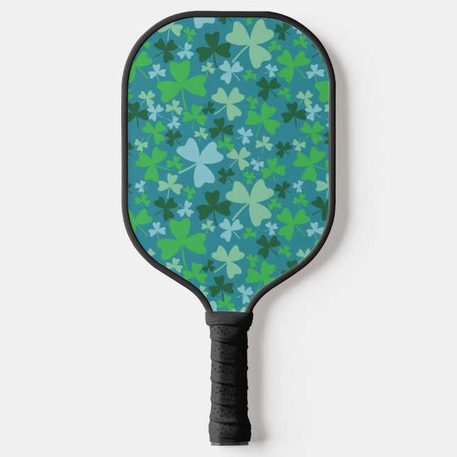 Colorful Shamrocks Pickleball Paddle (Front)