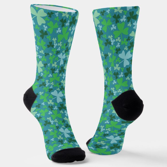 Colorful Shamrocks Socks (Angled)