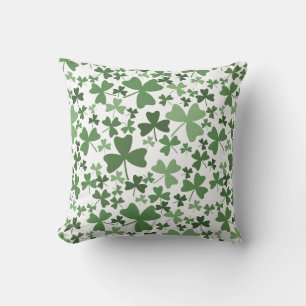 Colorful Shamrocks Throw Pillow