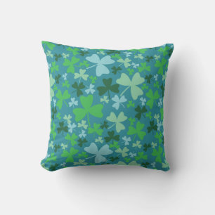 Colorful Shamrocks Throw Pillow