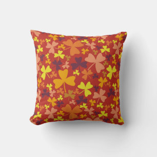 Colorful Shamrocks Throw Pillow