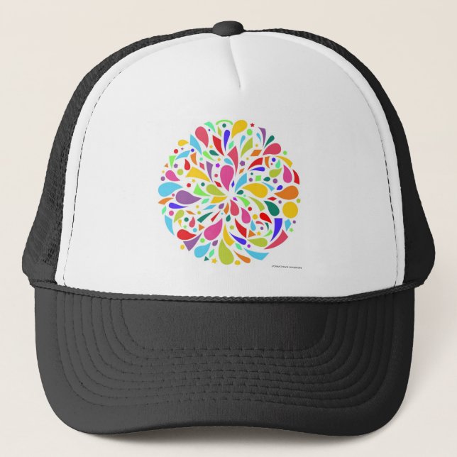 Colorful Shape Burst Trucker Hat (Front)