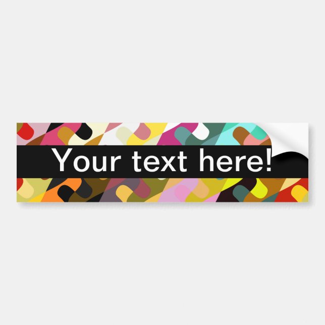 Colorful shapes abstract design bumper sticker (Front)