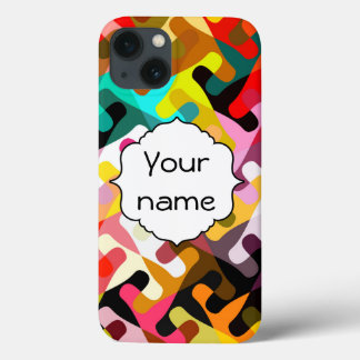 Colorful shapes abstract design iPhone 13 case