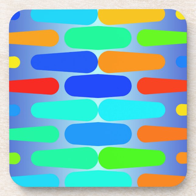 Colorful shapes abstract design coaster (Front)