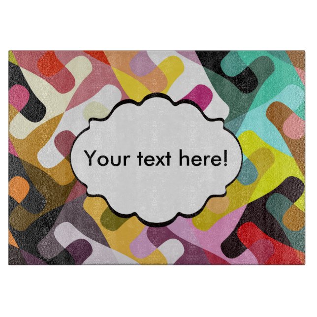 Colorful shapes abstract design cutting board (Front)