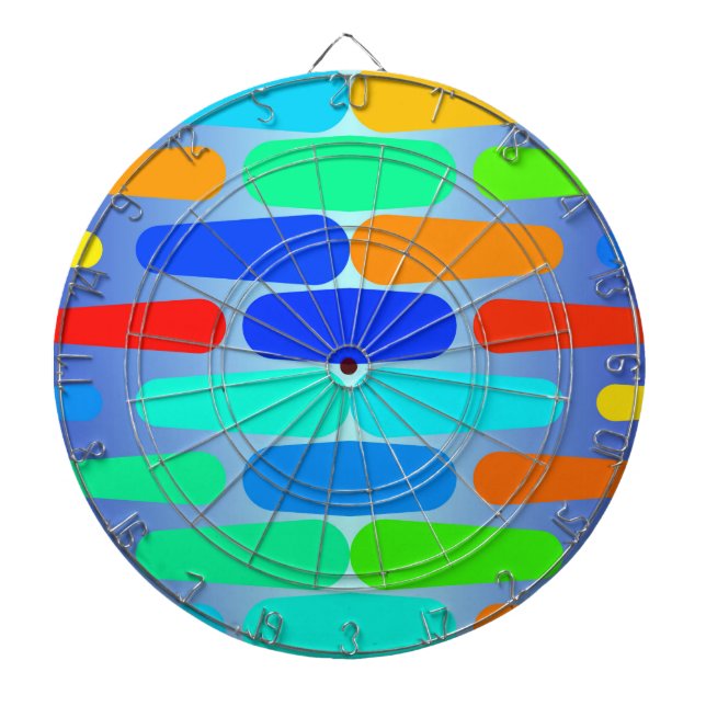 Colorful shapes abstract design dart board (Front)