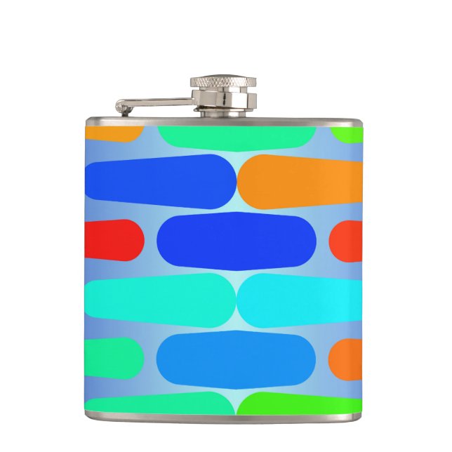 Colorful shapes abstract design flask (Front)