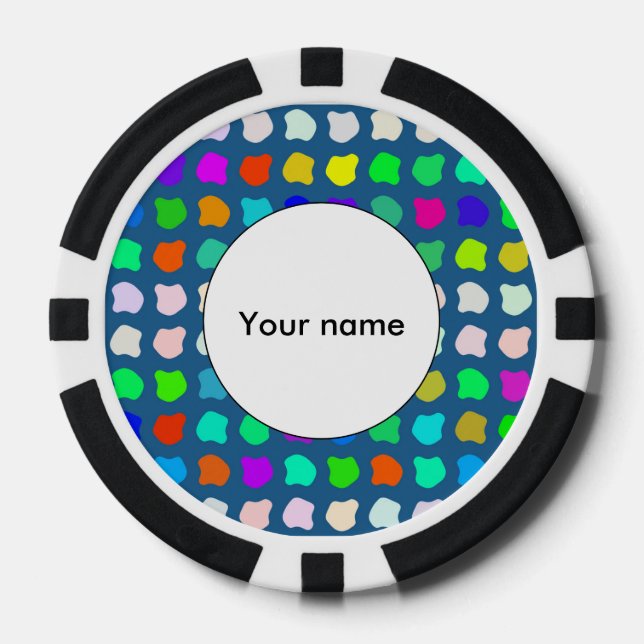 Colorful shapes abstract design poker chips (Front)