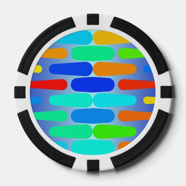 Colorful shapes abstract design poker chips (Front)