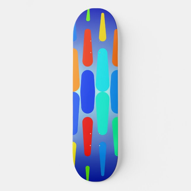 Colorful shapes abstract design skateboard (Front)
