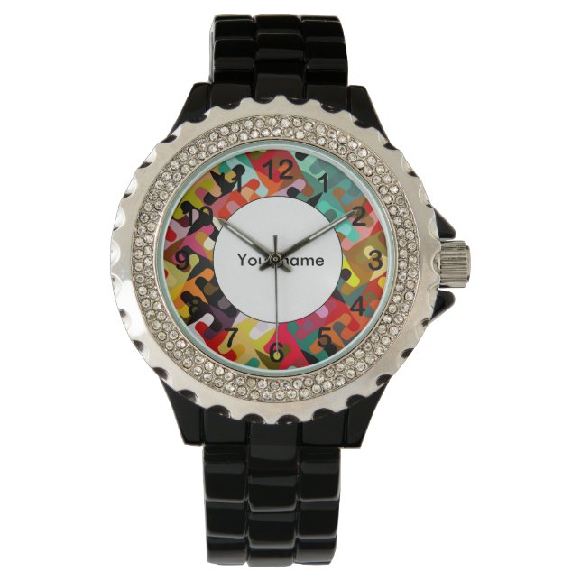Colorful shapes abstract design watch (Front)