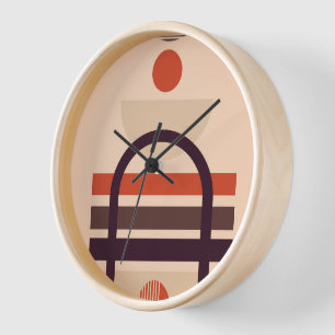 Colorful shapes artistic composition clock