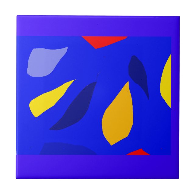 Colorful shapes Ceramic Tile (Front)