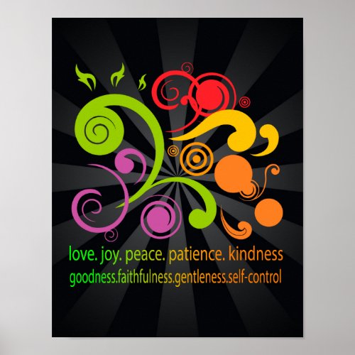 Colorful Shapes Fruit of the Spirit Poster