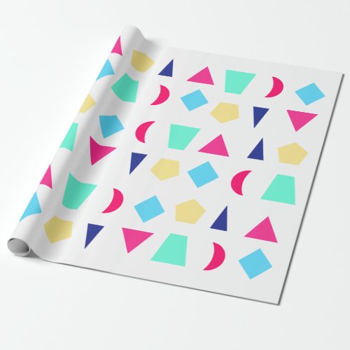 Colorful Shapes Geometric Pattern Birthday  Wrapping Paper