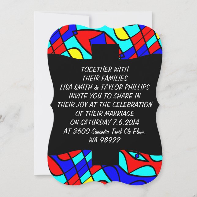 Colorful shapes invitation (Front)