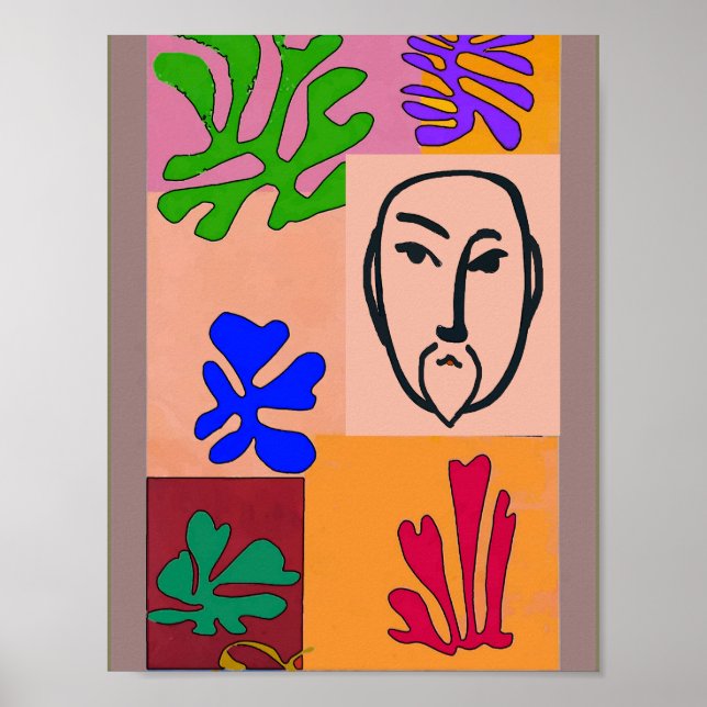 Colorful Shapes Matisse Style Poster (Front)