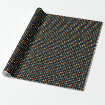 Colorful shapes on black background gift wrap