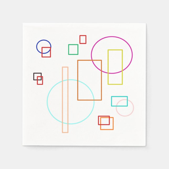 Colorful Shapes Paper Napkin (Front)