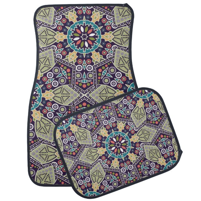 Colorful Shapes pattern car floor mats (Set)