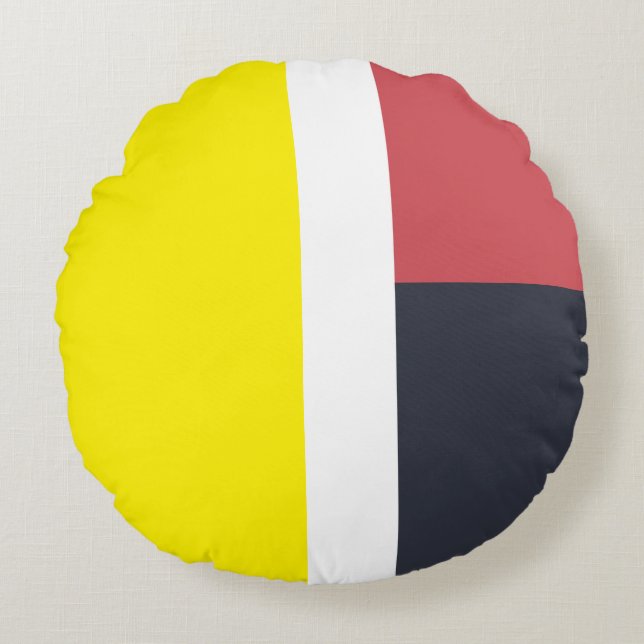 Colorful shapes pattern round pillow (Front)