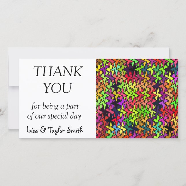 Colorful shapes pattern thank you card (Front)