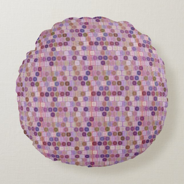 Colorful shapes round pillow (Front)