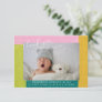 Colorful Shapes Script Baby Two Photo Message Thank You Card