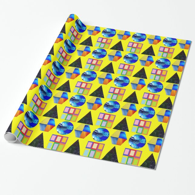 Colorful Shapes Wrapping Paper (Unrolled)