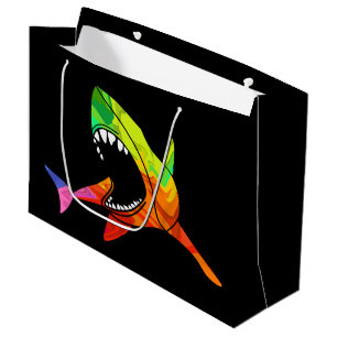 Colorful Shark Large Gift Bag