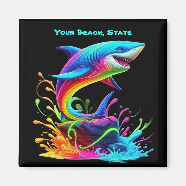 Colorful Shark Splash Magnet (Front)