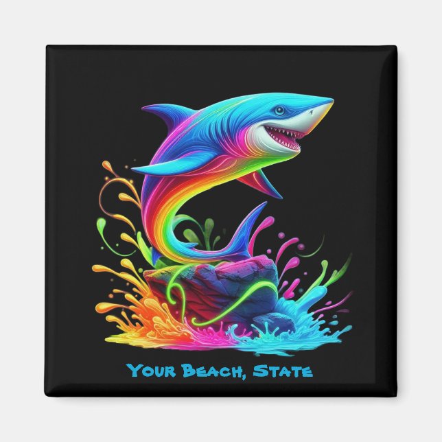 Colorful Shark Splash Magnet (Front)
