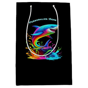 Colorful Shark Splash- Medium Gift Bag
