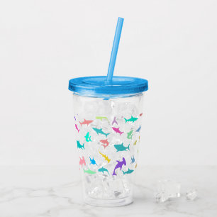 Colorful shark under the sea School Party Acrylic Tumbler