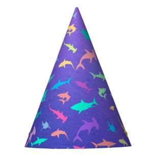 Colorful shark under the sea School Party Hat